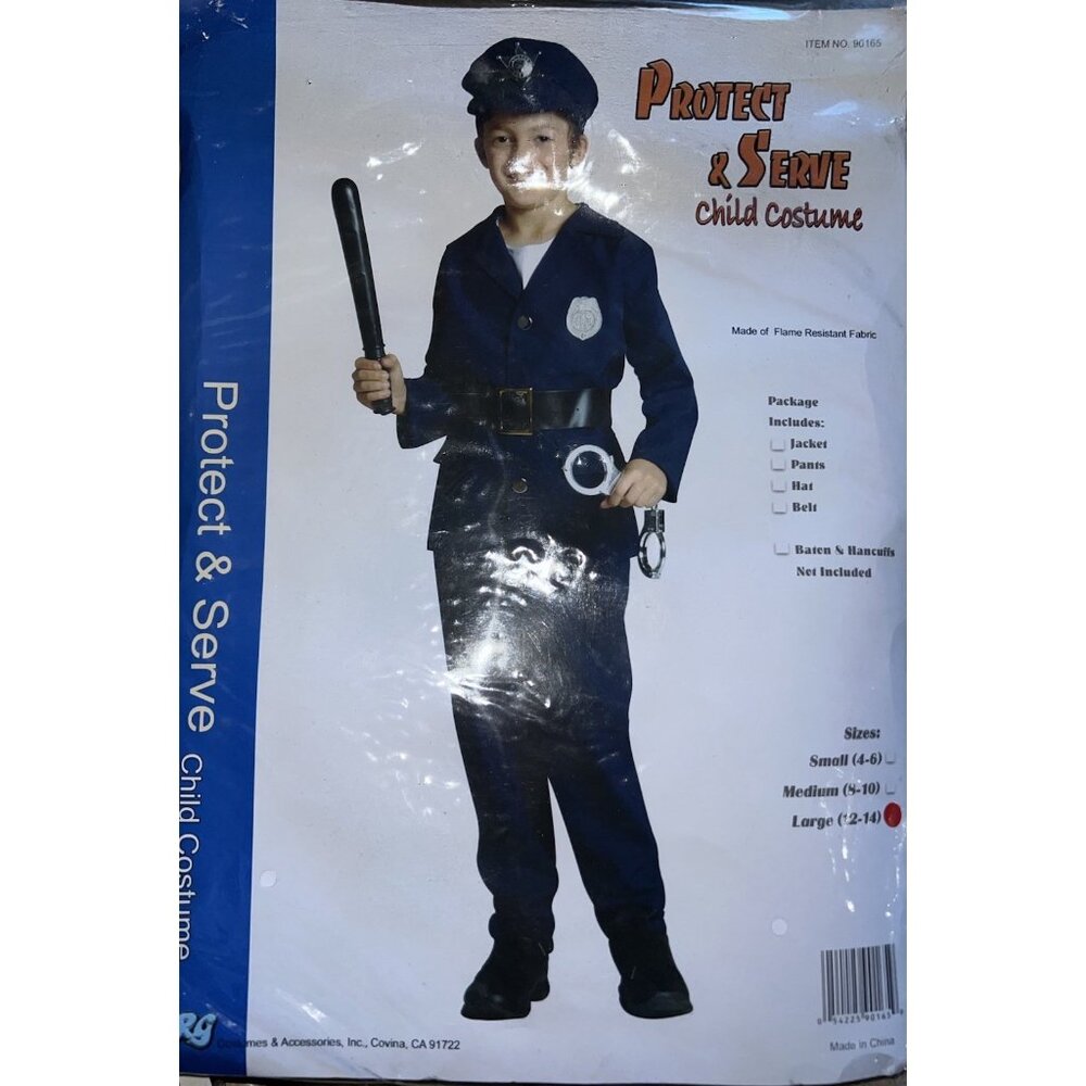 Policeman Deluxe Child Costume Large 10-12 NOS Rubies